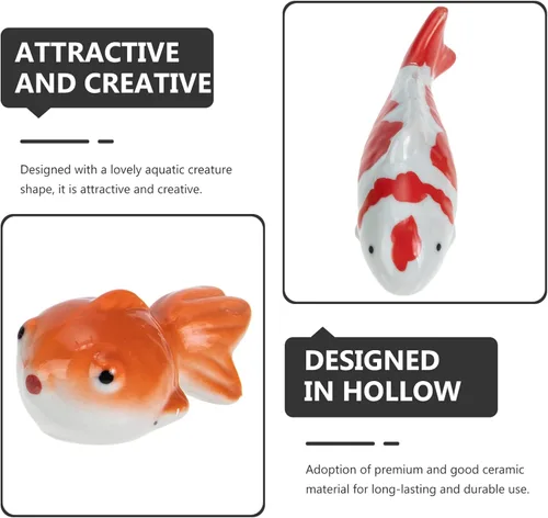 Miniatura 7 de Sewroro 3 piezas de bola de cerámica flotador de pecera, peces de acuario artificiales, decoración de acuario, adorno flotante de animales marinos