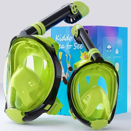 Miniatura 13 de Greatever G2 Adults Kids Full Face Snorkel Mask 2 Pcs,Snorkeling Gear with Latest Dry Top System,Foldable 180 Degree Panoramic View,Safe
