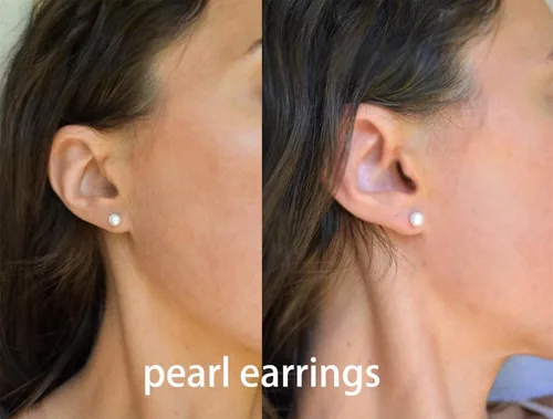 Miniatura 4 de Delicados aretes de perlas de espalda plana para mujer, 6 pares de aretes de perlas con parte trasera plana en oro de 14 quilates, plata de 3 a