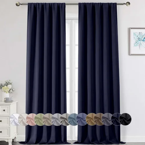 Miniatura 139 de Cortinas opacas para dormitorio, sala de estar, juego de 2 paneles de 54 pulgadas de largo, cortinas de oscurecimiento de habitación con aislamiento