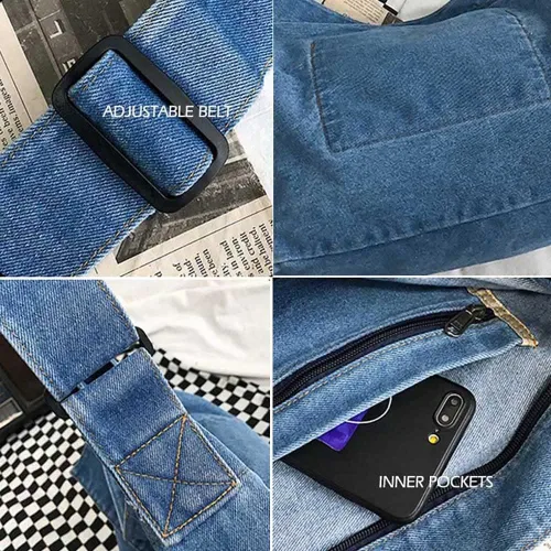 Miniatura 5 de Bolso cruzado bohemio hipster hobo bohemio hippie de lona, bolso de mano estético, bolso grande de hada grunge