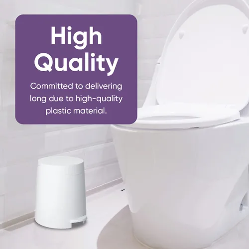 Miniatura 7 de Superio Mini cubo de basura para baño con tapa de 3 litros, cubo de basura de plástico de 0.75 galones, moderno bote de basura con pedal de pie