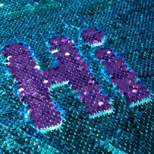 Miniatura 10 de Partisout Tela de lentejuelas reversible de 1 yarda: plata a oro de dos tonos, tela de purpurina de sirena para vestidos de bricolaje, telones