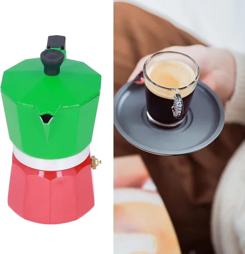 Miniatura 9 de Pilipane Cafetera de café expreso y cafetera, olla clásica de moka, cafetera de aluminio, cafetera de inducción Moka para capuchino o café con leche