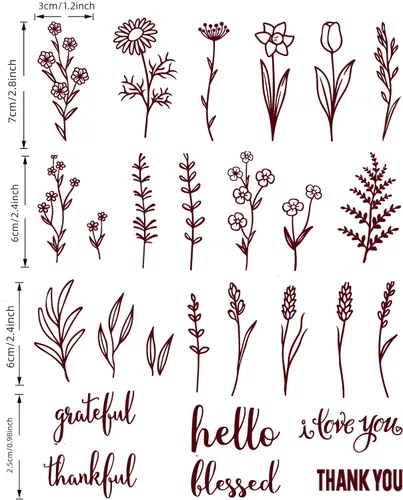 Miniatura 2 de Alinacutle Florals - Plantillas de serigrafía reutilizables para decoración del hogar, pintura sobre madera/tela/pared/taza/plato/vidrio/papel, 8.5