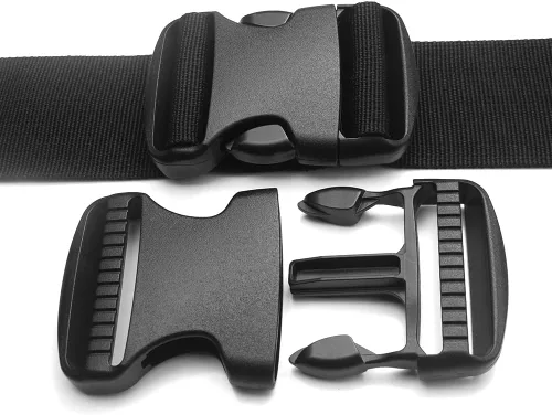 Miniatura 13 de CooBigo Paquete de 5 Hebillas de liberación lateral de 3/4" ajustables dobles, 4.5 m de correa de nailon de 3/4" de PP para camping al aire libre