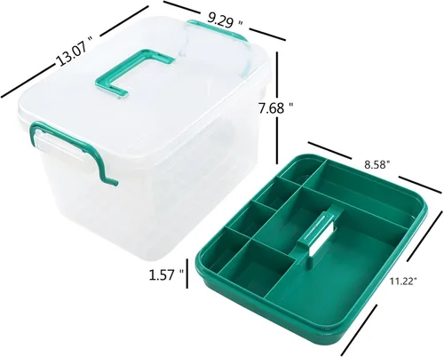 Miniatura 2 de Oymlclivisa Caja de primeros auxilios de plástico, organizador de caja médica transparente