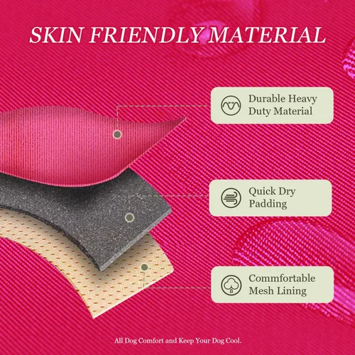 Miniatura 2 de Arnés táctico para perros medianos y grandes, color rosa, ajustable, sin tirones, con asa, chaleco reflectante resistente, talla S