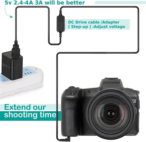 Miniatura 6 de CA-PS700 Cable USB DR-E17 DC, batería simulada para Canon EOS M3 M5 M6 M6 Mark ii (no compatible con M50)