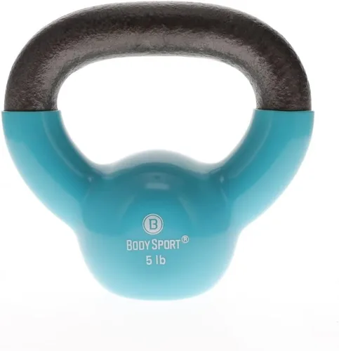 Body Sport Pesas rusas de hierro con revestimiento de vinilo – Pesa rusa para levantamiento de pesas – Pesa rusa de entrenamiento de fuerza –