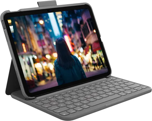 Miniatura 10 de Logitech Funda de teclado tipo folio resistente para iPad (10ª generación y A16) con conector inteligente y teclado duradero a prueba de derrames