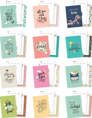 Miniatura 2 de Simple Stories Carpe Diem Seasons Insertos de Planificador A5 de Doble Cara - Mensual, Sin Fecha