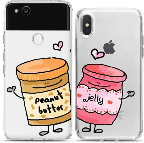 Miniatura 17 de Fundas a juego para parejas compatibles con Google Pixel 7 6a Pro 5 XL 5a 4a 5G 2 XL 3 XL 3a XL 4 regalo transparente lindo dinosaurio divertido