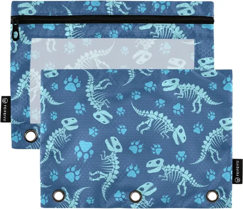 Miniatura 10 de Estuche para lápices de fresas rosas para carpetas de 3 anillas, estuche para lápices, bolsa de maquillaje con ventana transparente para almacenar