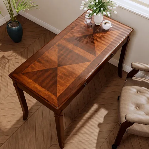 Miniatura 10 de LEEMTORIG SSZ-1533-WD - Escritorio de escritura vintage de madera maciza con 2 cajones, mesa de escritura de madera de cerezo de 39.4 pulgadas