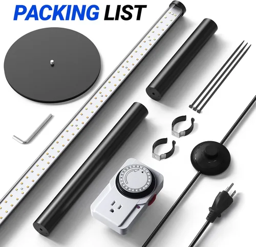 Miniatura 9 de Luz de cultivo Barrina T10 Pro de pie con temporizador, 42W, 169 LEDs, luz de cultivo vertical de espectro completo para interior, cobertura amplia