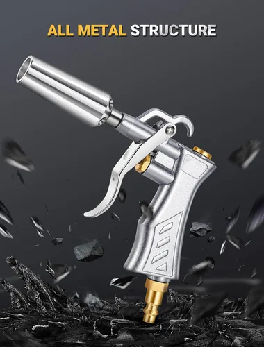 Miniatura 5 de JASTIND Pistola de soplado de aire de alto volumen con potente boquilla Venturi, pistola de soplado de boquilla de aire ajustable de latón con 2