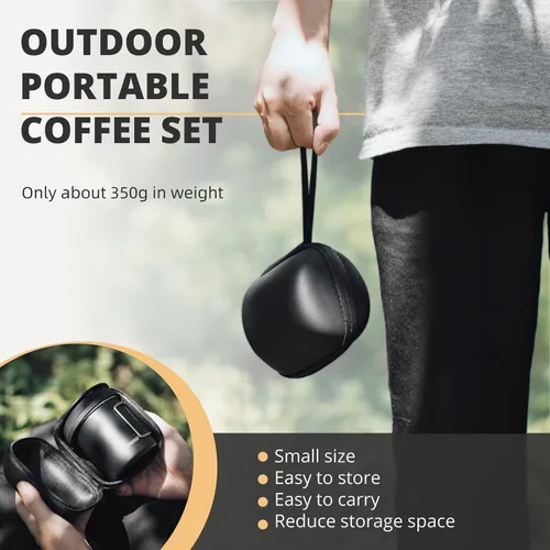 Miniatura 6 de Vandroop Juego de cafetera portátil, juego de gotero de café plegable de silicona, perfecto para viajes, campamento, hogar (taza negra de 2 tazas)
