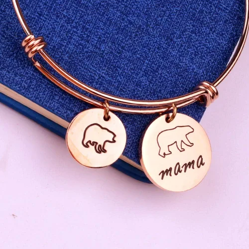 Miniatura 2 de Pulsera de mamá oso con pulsera ajustable de 1, 2, 3 cachorros, regalos para mamá