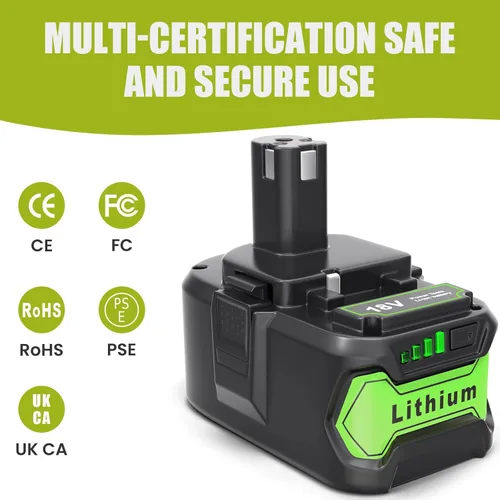 Miniatura 5 de Batería de repuesto 6Ah para Ryobi 18V: 2 paquetes de baterías de iones de litio compatibles con ONE+ P108 P102 P103 P104 P105 P107 P109 P122