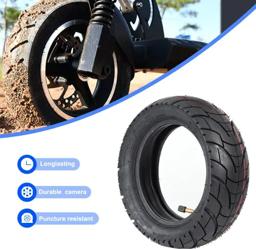 Miniatura 4 de Neumáticos para patinete CMIYETO 80/65-6 para ciudad y carretera con tubo interior de 45° de 10 pulgadas, neumáticos para motocicleta y patinete