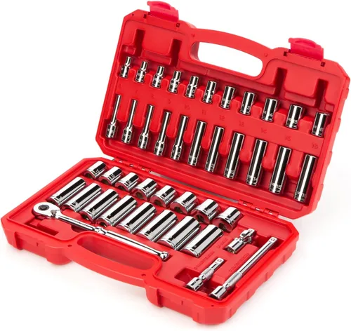 Miniatura 2 de TEKTON Juego de llaves de vaso y trinquete de 6 puntos, 42 piezas (0.236-0.945 in) SKT15201