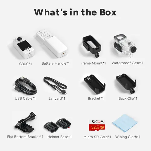 Miniatura 8 de SJCAM C300 4K Cámara de Bolsillo para YouTube y Vlogging, 7H de Autonomía, Cámara Portátil con Estabilización de 6 Ejes, Pantalla Táctil Dual