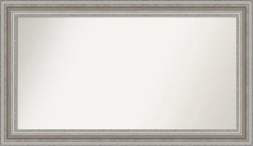 Miniatura 291 de Amanti Art Espejo de baño plateado para sobre el fregadero, 26 x 26 pulgadas, espejo cuadrado de plata antigua, marco de madera tradicional mediano