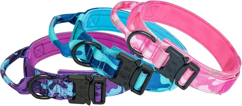 Miniatura 6 de Hotsky collar táctico para perros medianos y grandes, ajustable, de nailon, para entrenamiento militar, con asa y hebilla de metal resistente