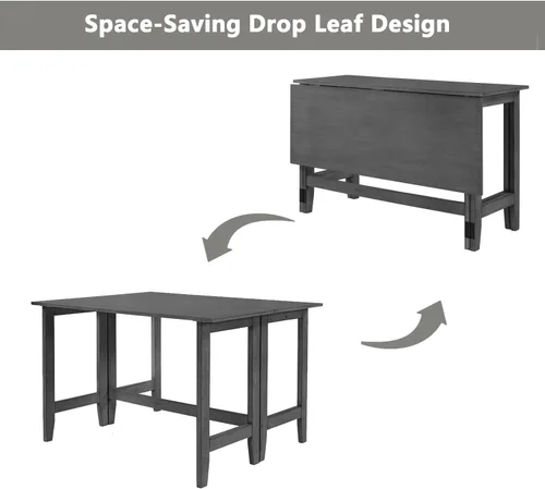 Miniatura 4 de LUMISOL Mesa de comedor extensible para 4 personas, mesa de comedor plegable pequeña para cocina, de 18 a 36 pulgadas, ahorro de espacio, fácil