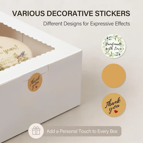 Miniatura 7 de Kootek 15 cajas para tartas, caja de pastel de 10 x 10 x 5 pulgadas con ventana, cajas blancas para hornear, cajas grandes para hornear, caja
