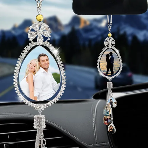 Miniatura 21 de AIFLM Adornos Personalizados de Foto de Cristal para Colgar en Coche Adornos Personalizados Estéticos para Espejo Adornos Personalizados