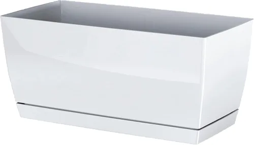 Prosper Plast Coubi Box Planter, 29 x 14.2 x 13.6 cm, White, 29x14.2x13.6 cm