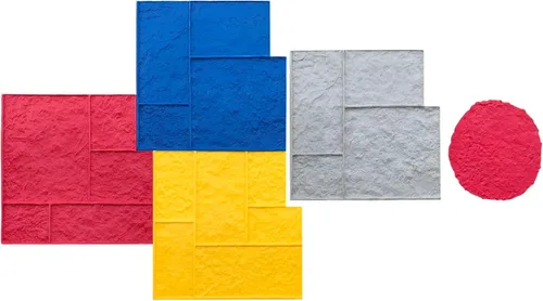 Juego de sellos de hormigón Three Rivers Ashler | Patrón decorativo de azulejos de piedra, tapetes texturizantes de poliuretano resistentes, detalle