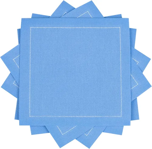 Miniatura 24 de Servilletas de cóctel de algodón blanco, 100% algodón, paquete de 50 unidades, 4.5 x 4.5 pulgadas, calidad de hotel, suaves y absorbentes, ideales