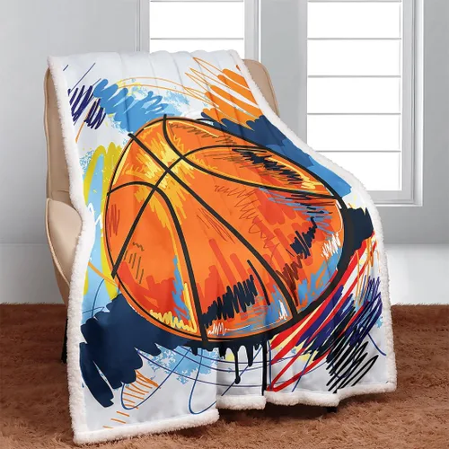 Miniatura 10 de YISUEMEI - Manta sherpa de baloncesto, suave y afelpada, manta de forro polar para amantes del baloncesto, entrenadores, hombres, 50 x 60 pulgadas