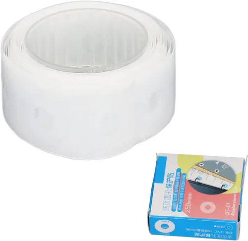 Miniatura 7 de 250 calcomanías de refuerzo perforadas impermeables de PVC de producción de bricolaje, calcomanías de reparación protectoras, calcomanías