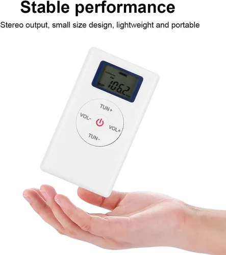 Miniatura 3 de Mini radio digital, sintonización portátil de radio FM, mini radio de sintonización digital con cordón y auriculares para interpretación