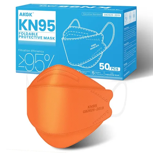 Miniatura 26 de akgk Mascarilla KN95 de 50 unidades, mascarillas de protección transpirable, mascarillas KN95 negras de 5 capas, máscaras de seguridad contra