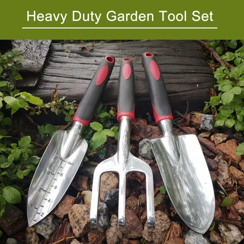 Miniatura 6 de FANHAO Herramientas de jardinería resistentes de 3 piezas + varita de manguera de jardín con control de pulgar