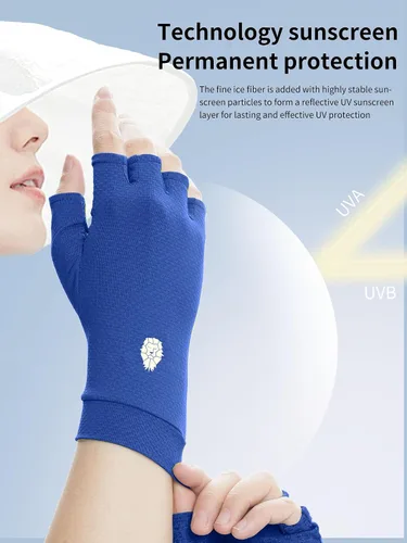 Miniatura 3 de Guantes sin dedos SPF para hombre y mujer, guantes de conducción unisex con protección solar UPF 50+ con gel de silicona