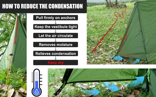 Miniatura 4 de 2-Person Trekking Pole Tent for Backpacking - Ultralight A-Frame Backpacking Tent, Two Person Waterproof Hiking Tent for Camping, Lightweight