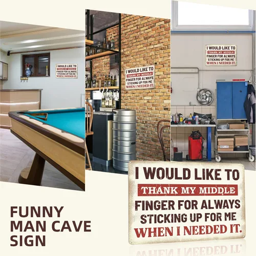 Miniatura 6 de Decoración de cueva de hombre, letreros divertidos de bar, cosas geniales para hombres, letreros de lata sarcásticos, adecuados para garaje