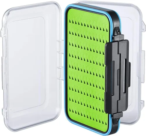 Miniatura 17 de Gonex Cajas de pesca con mosca para cajas de jig de pesca con mosca de dos caras, caja de pesca con mosca impermeable y ligera, tapa transparente