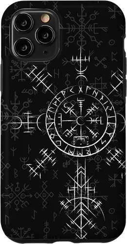 Miniatura 28 de Carcasa celta Vegvísir para iPhone 11, diseño de brújula vikinga, color celta