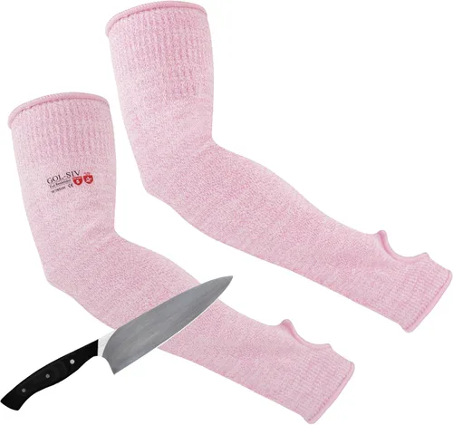 Miniatura 22 de Protectores de brazo para piel fina y moretones, mangas resistentes a cortes para hombres y mujeres, mangas de Kevlar, mangas de protección de nivel