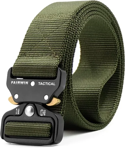 Miniatura 11 de FAIRWIN Tactical Belt, Work Belts for Men Military Webbing Riggers Web Belt Heavy-Duty Quick-Release Buckle