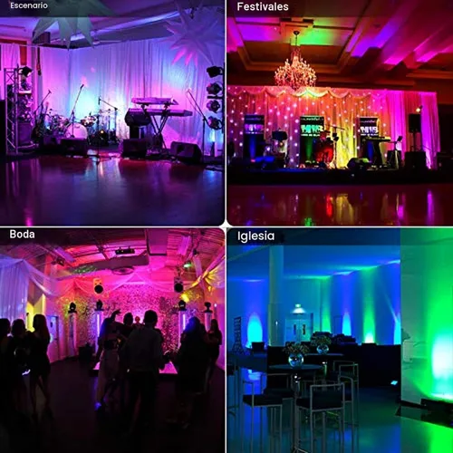 Miniatura 5 de U`King - Luces LED Par para DJ, luz de escenario con cable, RGB, 36 LED con control activado por sonido, iluminación de escenario para DJ, para 2