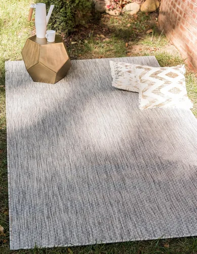 Miniatura 108 de Unique Loom Collection Alfombra de Área Plana Casual de Transición Sólida Jaspeada para Interiores/Exteriores (Pasillo 2' x 6' 1", Azul/Azul Marino)