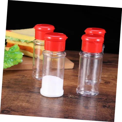 Miniatura 2 de UPKOCH Contenedor de polvo transparente Contenedor de plástico para almacenar pimienta, sal y pimienta, salero y pimienta, 10 uds